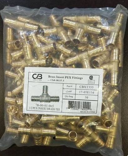 PEX Crimp Tee – 1/2" Brass | 10pcs/Bag (Model: 62102C) image 2