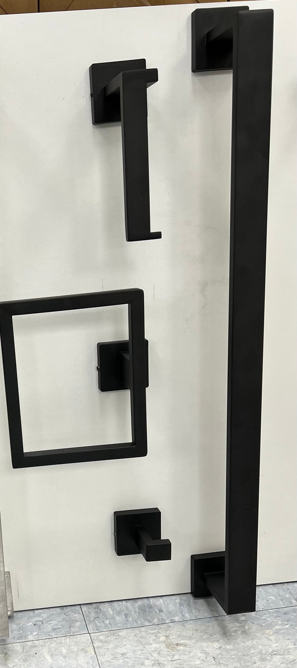 4-Piece Bathroom Accessory Set - Square, Black image 1