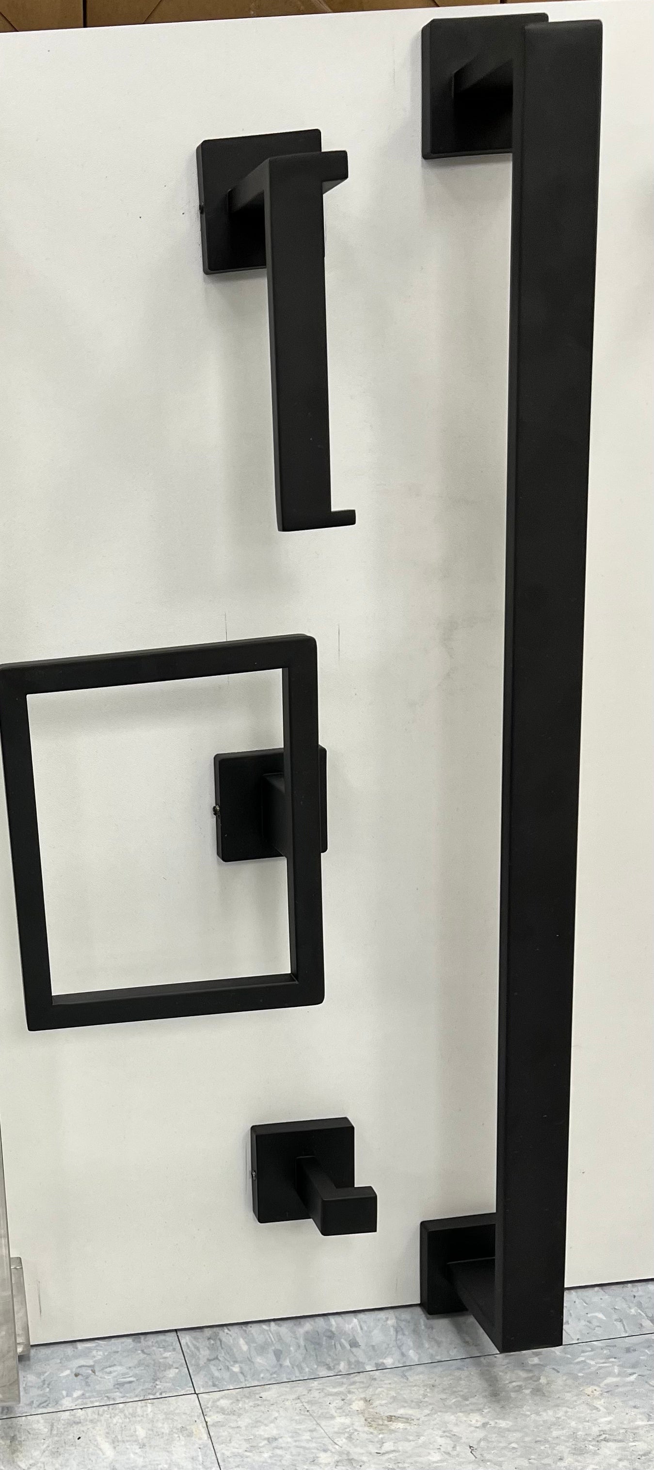 4-Piece Bathroom Accessory Set - Square, Black image 1