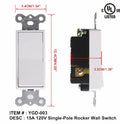 1-Way Decorative Switch 15A (Single Pole) image 0
