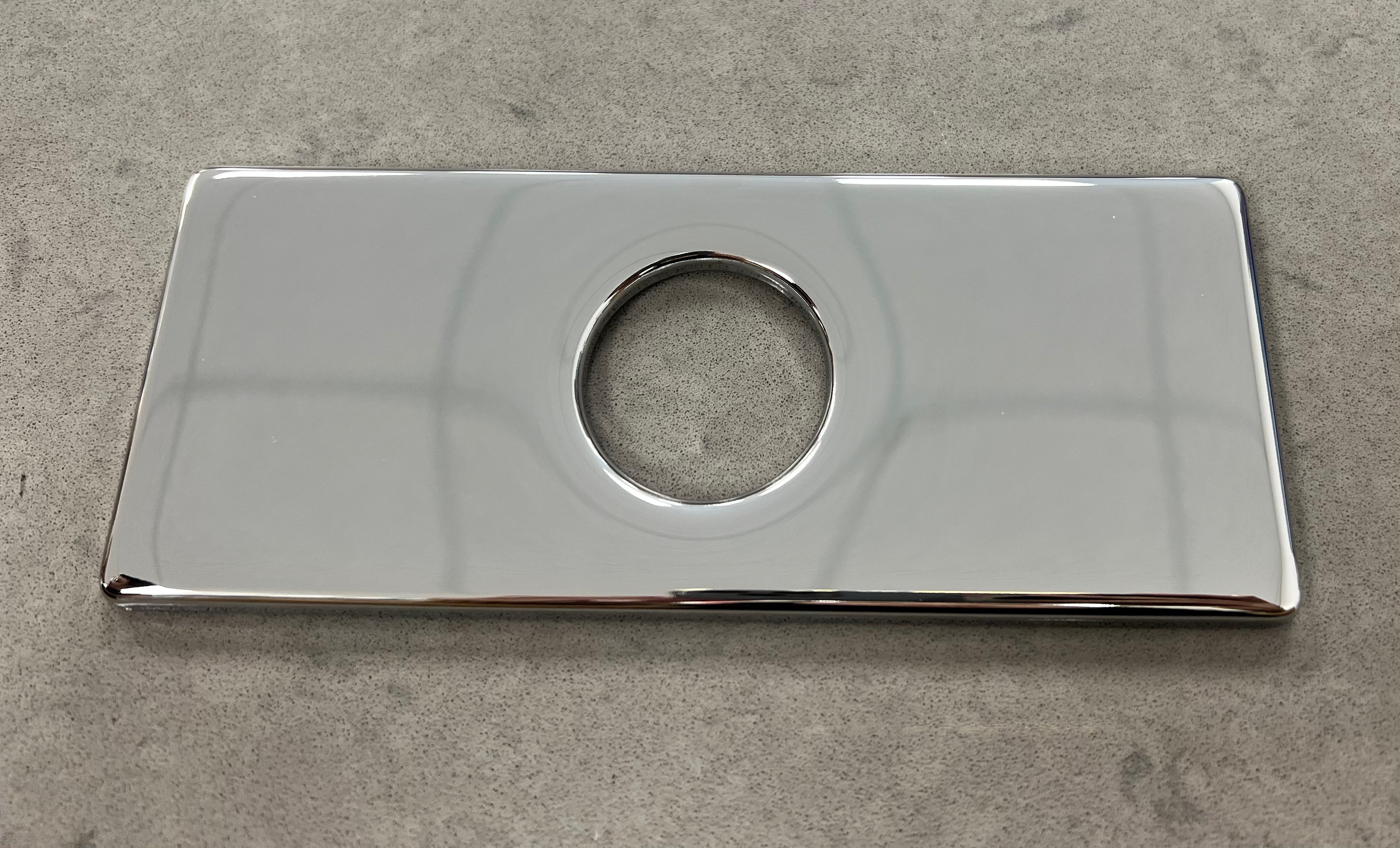 Chrome Bathroom Faucet Cover Plate – 6" Stainless Steel image 0