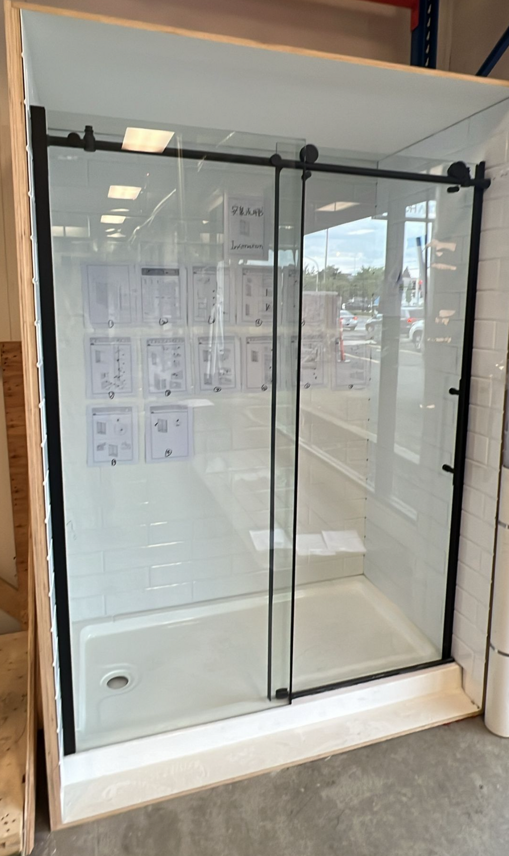 Shower Door 60”x 76” 8mm Frameless Black image 0