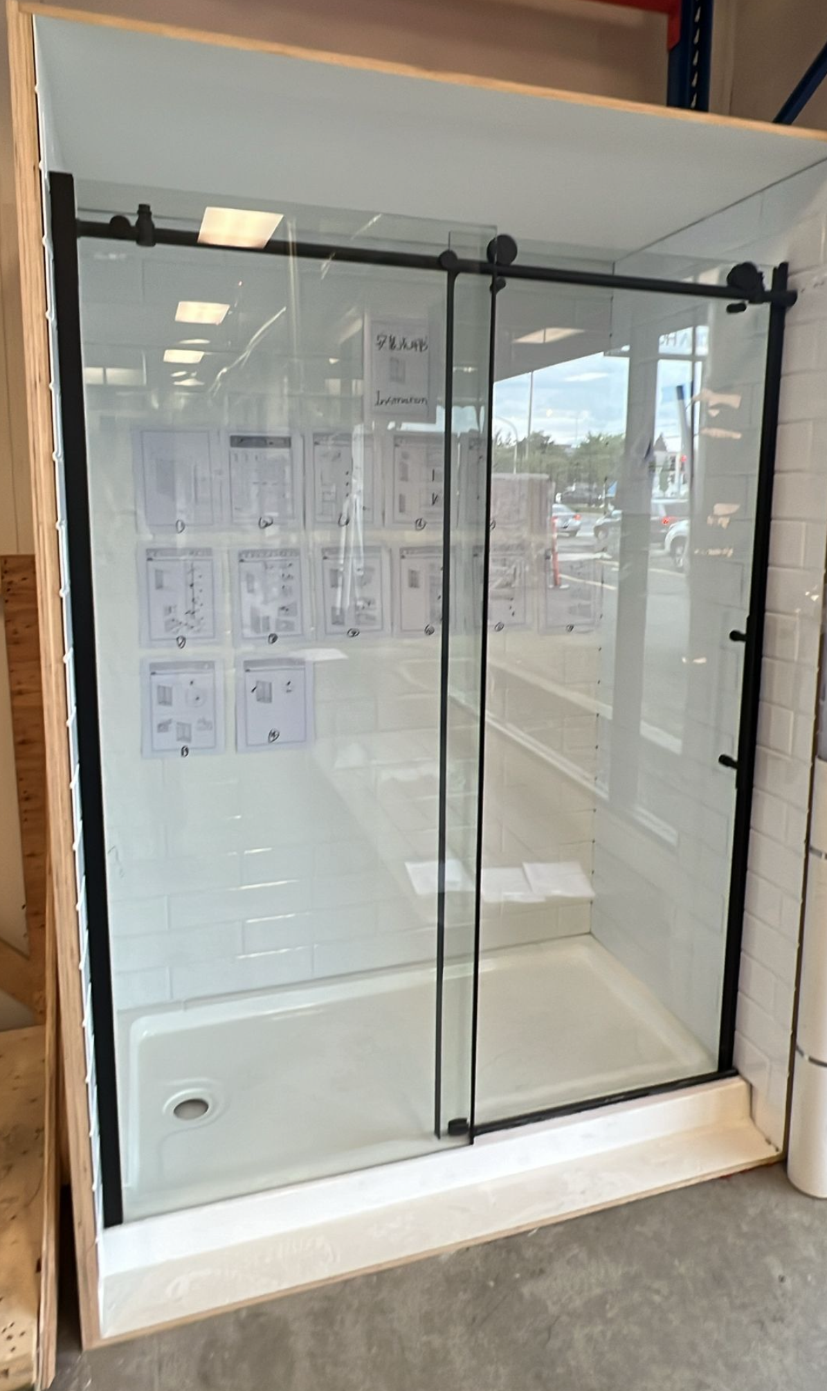 Shower Door 60”x 76” 8mm Frameless Black image 0