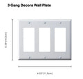 3g white 3 gang decorative wall plate image 0