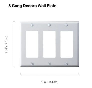 3g white 3 gang decorative wall plate image 0