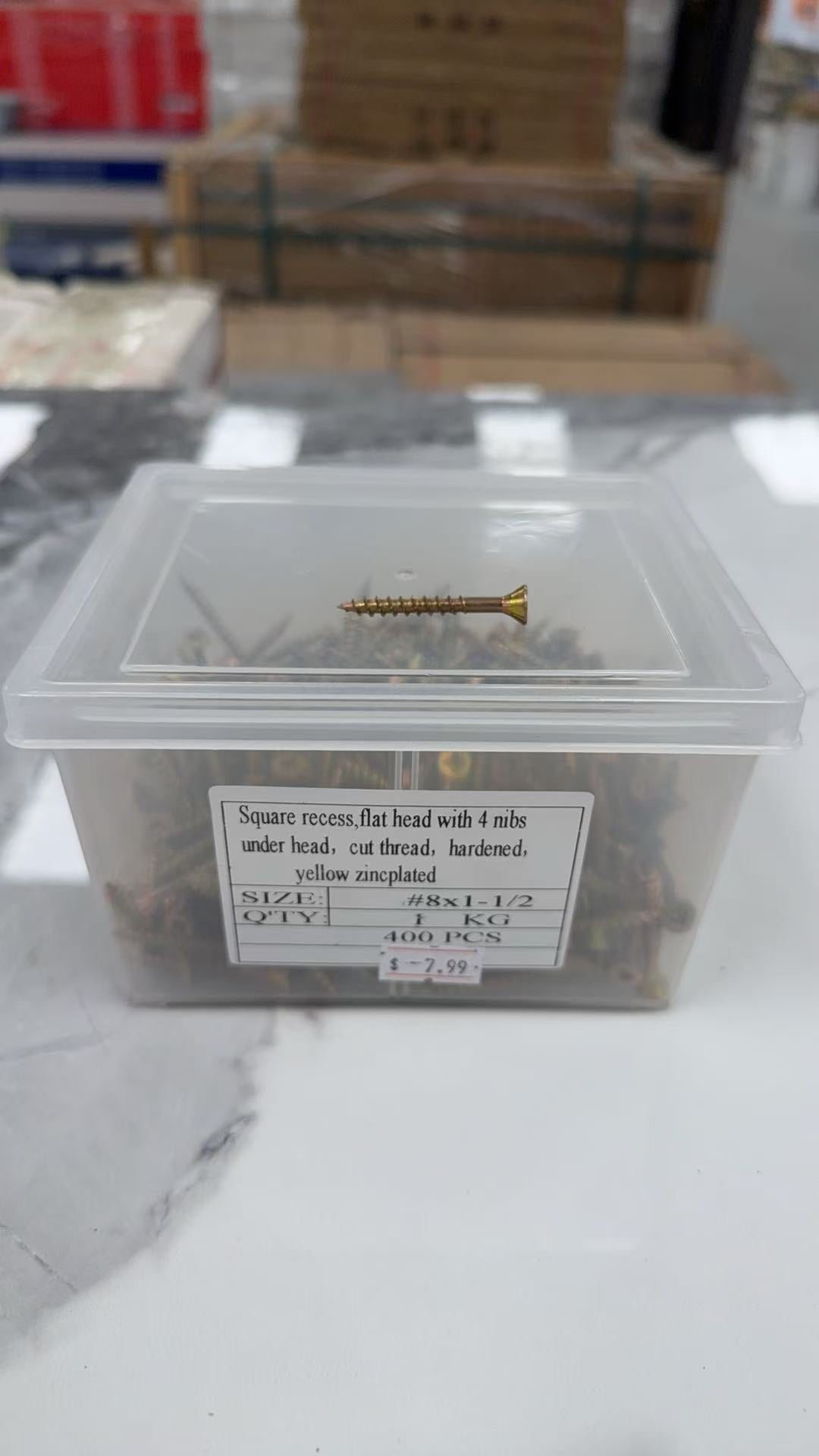 Zinc Construction Screws- #8 x 1-1/2" image 0