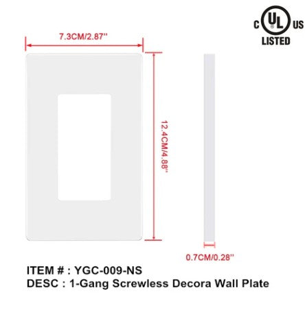 1G Decorative Wall Plate Screwless image 0