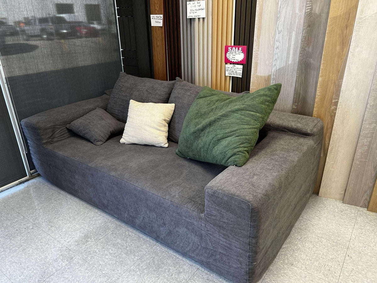 PopFoam Sofa – 3-Seater with Throw Pillows - Ivory Beige