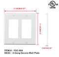 2g white 2 gang decorative wall plate image 0