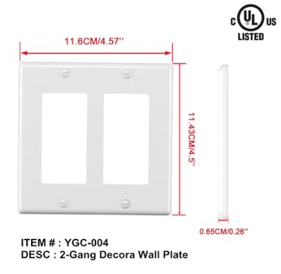 2g white 2 gang decorative wall plate image 0