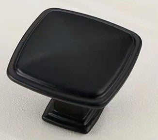Solid Square Knob Black Zinc Alloy image 0