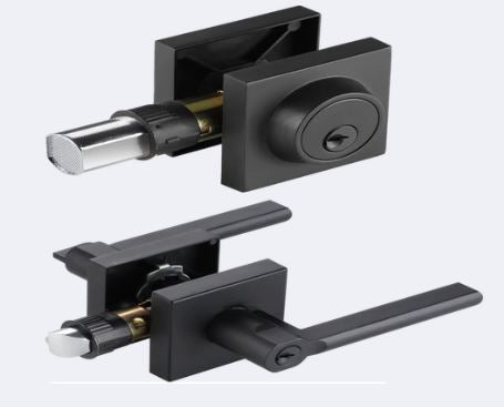 Lever Combo Lock with Key | Black Square – (A2101ET + FD101) image 0