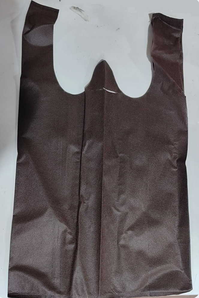 T-Shirt Bag Woven Fabric Brown 50pcs/roll image 0