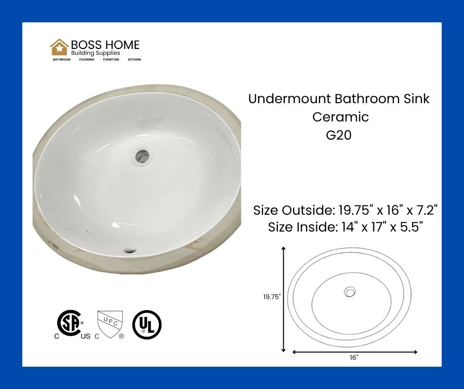 Undermount Bathroom Sink Ceramic G20 image 0