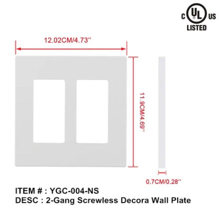 2G Decorative Wall Plate Screwless image 0