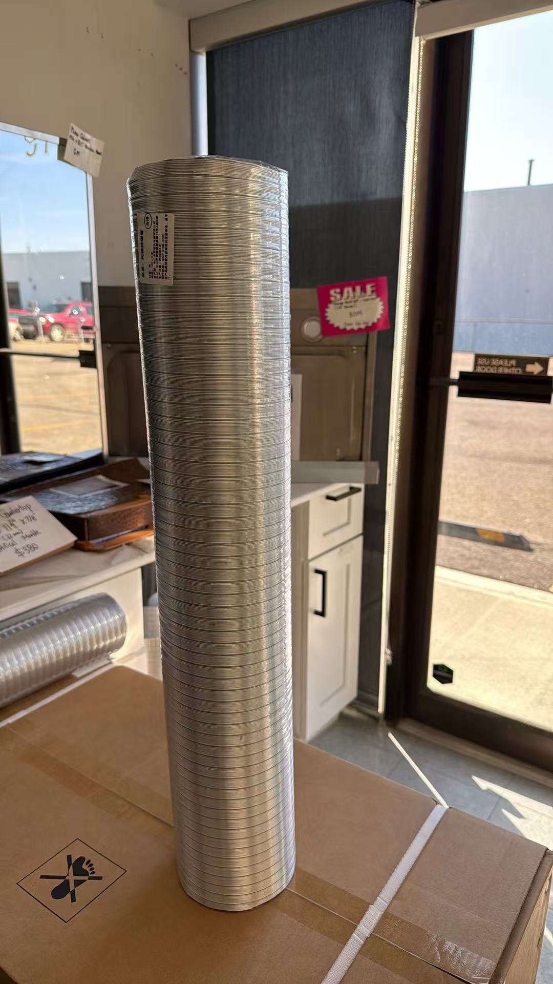 5" Aluminum Hard Flexible Pipe for Rangehood Venting Pipe Exhaust Fan Chrome 5"x4'x12'