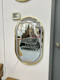 Oval LED Mirror with Golden Frame – 20"x32" image 0