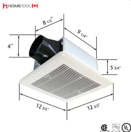 Bathroom Ventilation Fan – 80CFM, 0.7 Sone, 4" Exhaust image 0