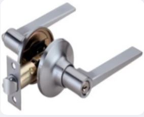 Privacy Lock | Chrome Tubular Leverset - (8016BK-SN) image 0