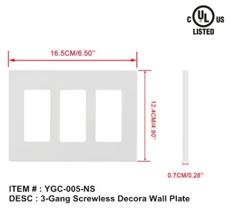 3G Decorative Wall Plate Screwless image 0