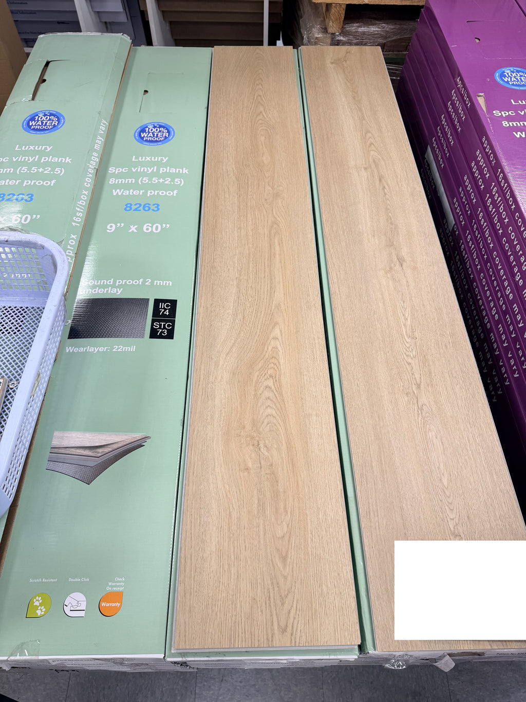 SPC Flooring – 8mm 8263 Thor, 60"x9", 4 Planks/Box, Approx. 16 sq.ft/Box, $1.59/sq.ft
