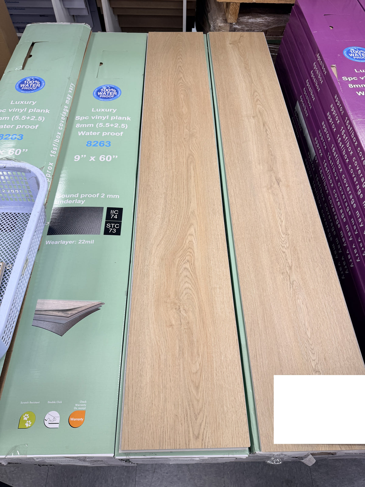 SPC Flooring – 8mm 8263 Thor, 60"x9", 4 Planks/Box, Approx. 16 sq.ft/Box, $1.59/sq.ft