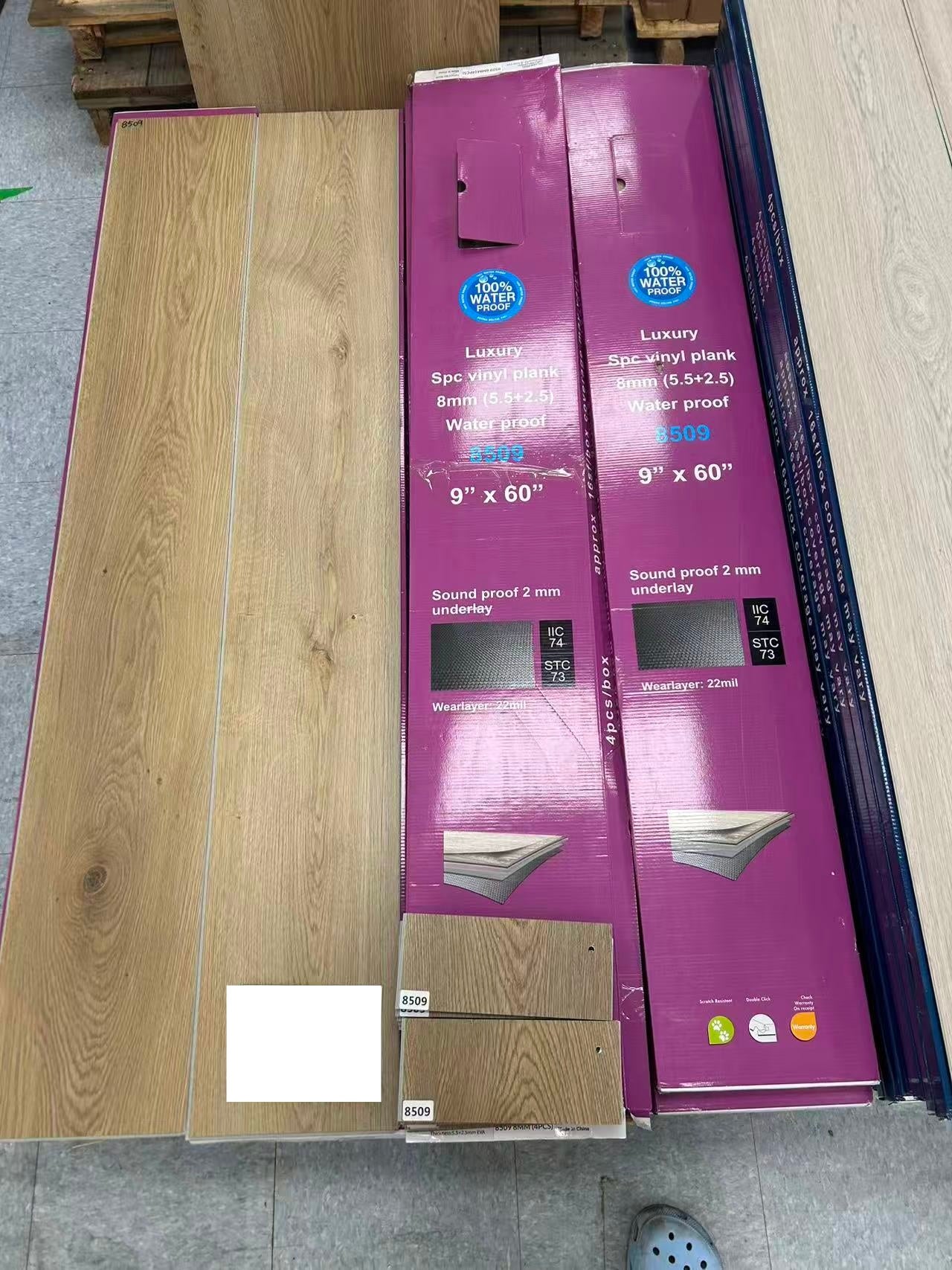 SPC Flooring 8mm – 8509 Wonder Woman 60"x9", 4 Planks/Box, Approx. 16 sq.ft/Box, $1.59/sq.ft