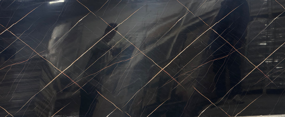 3mm UV Black Marble Sheet – KL8231 | 4' x 10' Panel image 0