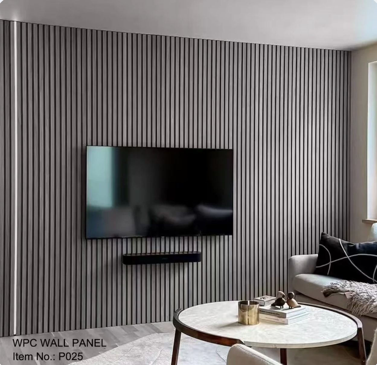 WPC Wall Panel – Ash Grey P025, 6"x10' , 5 sq.ft, Sell by box, 4pc/box $50 image 0