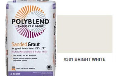 #381 Bright White Sanded Tile Grout PLUS – 25LB image 0