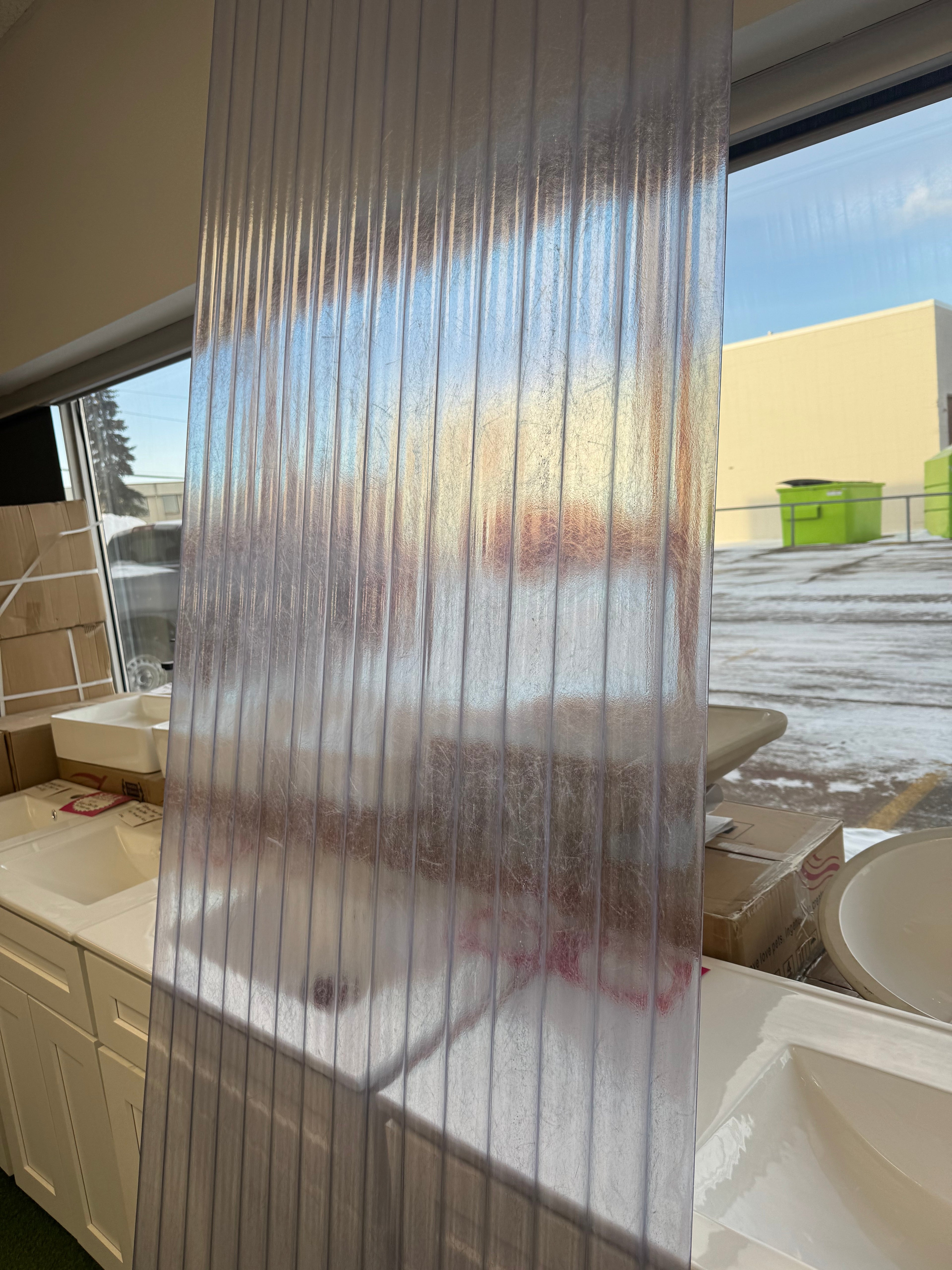 PVC transparent roof tile wave roof panel 106"x37" image 1