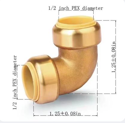 PEX Bite Elbow – 1/2" Push-Fit 90° Fitting (Model: 61401) image 0