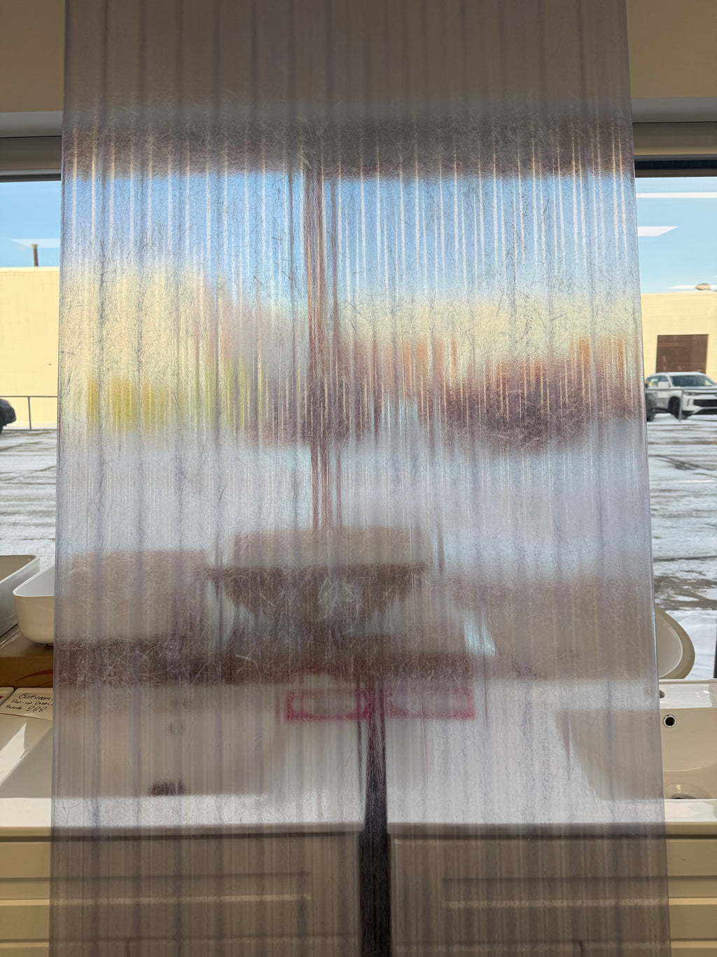 PVC transparent roof tile wave roof panel 106"x37" image 0