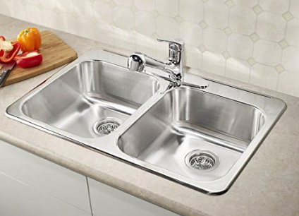 BLANCO 401025  Horizon 3-Hole 2 Bowl Drop-in Stainless Steel Sink, 20 G, 31.5" x 20.5" x 7" - Stainless Steel