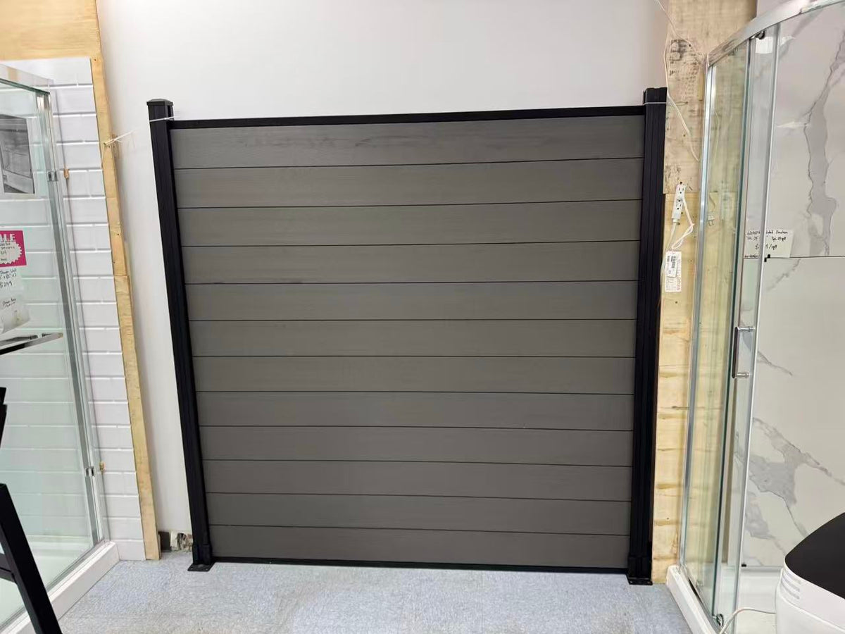 WPC Fence Board Set Light Grey 6’x6’ 12pcs (2 bags) per set with Accessories