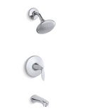 Kohler KTS5318-4-CP Refinia Rite-Temp Bath and Shower Trim with 2.5 GPM Showerhead - Polished Chrome