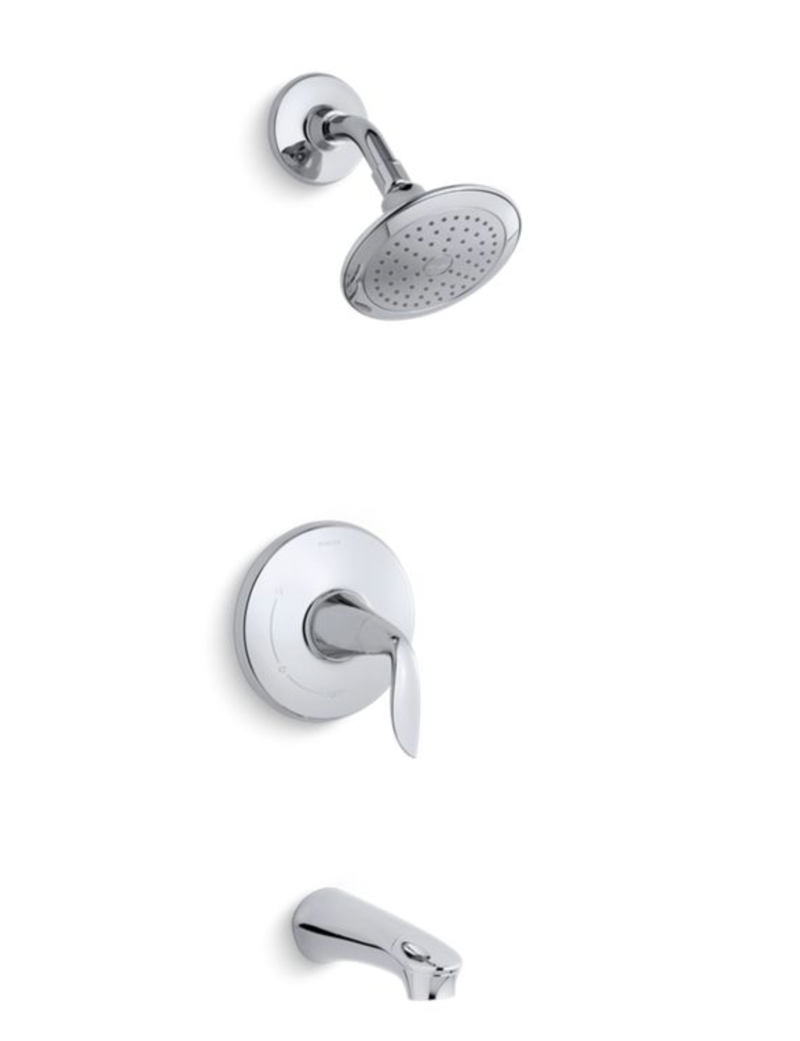Kohler KTS5318-4-CP Refinia Rite-Temp Bath and Shower Trim with 2.5 GPM Showerhead - Polished Chrome