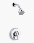 Kohler KPS15611-4-CP Coralais Rite-Temp Shower Valve Trim with Lever Handle and 2.5GPM Showerhead - Polished Chrome