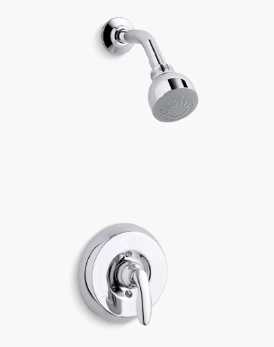 Kohler KPS15611-4-CP Coralais Rite-Temp Shower Valve Trim with Lever Handle and 2.5GPM Showerhead - Polished Chrome