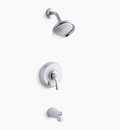 Kohler KT12007-4-CP Fairfax Rite-Temp(R) Bath and Shower Faucet Trim with Lever Handle, Valve NOT INCLUDED - Polished Chrome