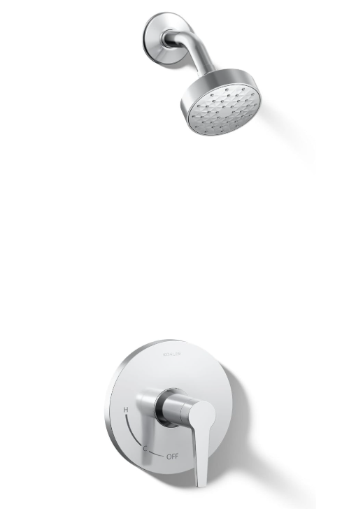 Kohler KTS97077-4-CP Pitch Rite-Temp Shower Trim with 2.0GPM Showerhead - Polished Chrome
