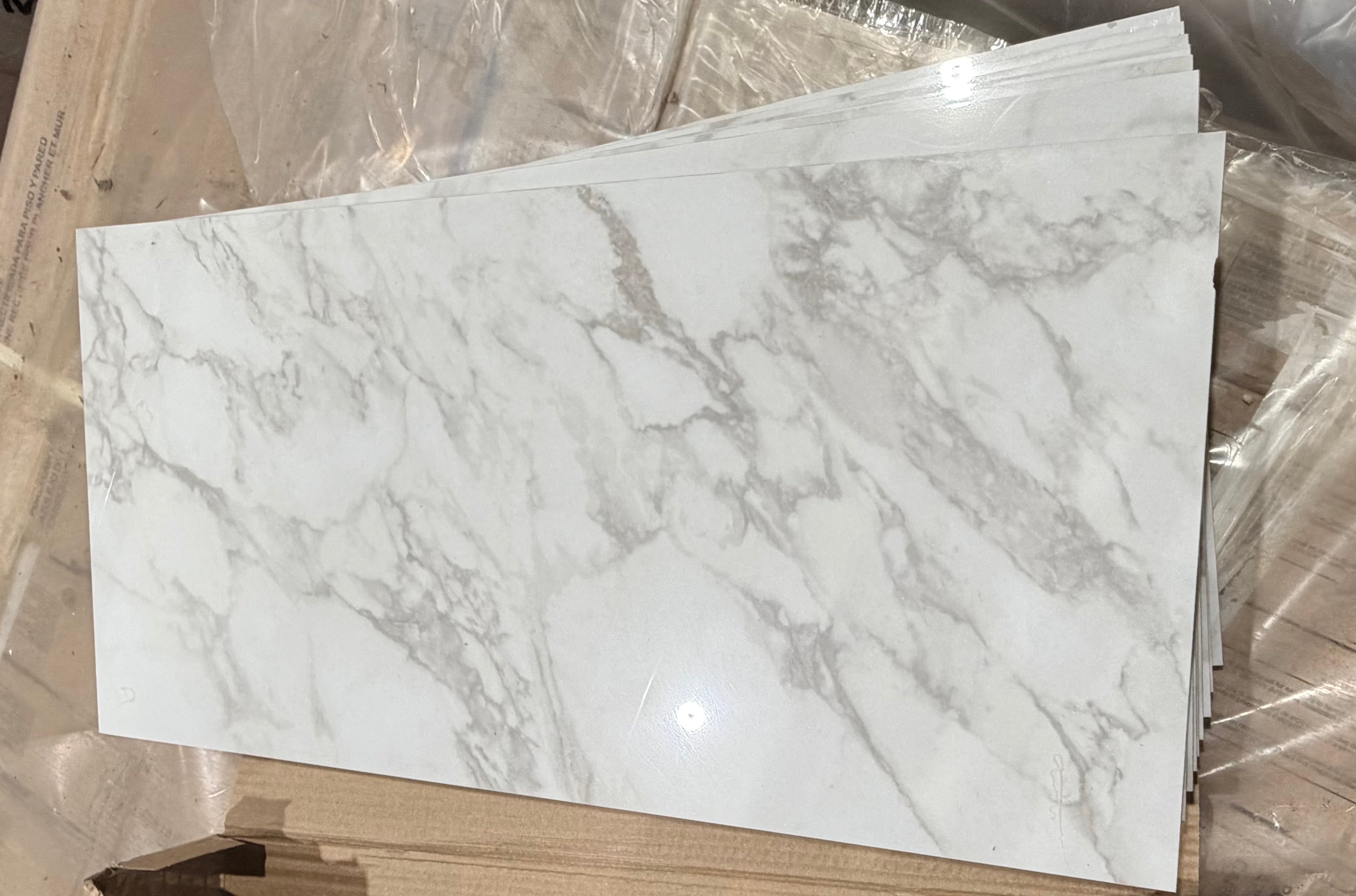 12"x24" Arabescato MB20 Polished Porcelain Tile, $1.59/sq.ft (9pcs/box, 16.83sq.ft)