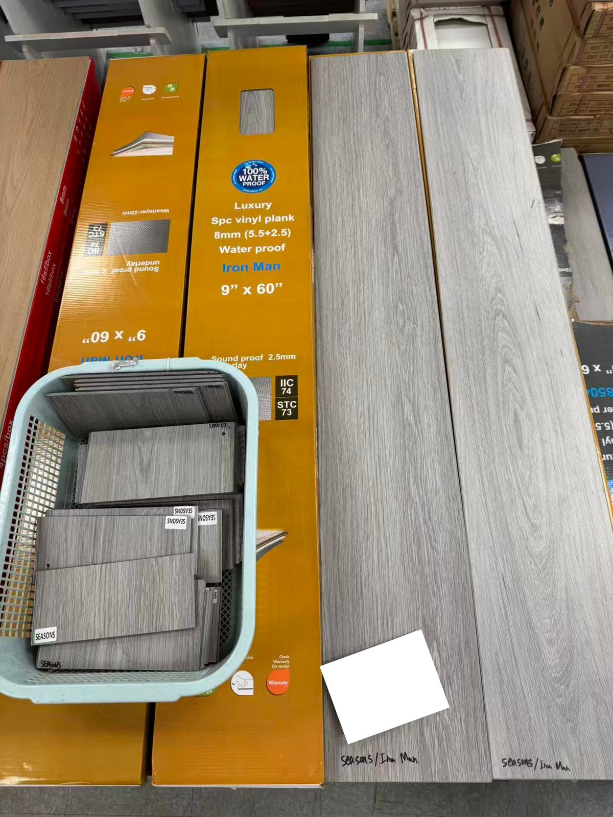 SPC Flooring – 8mm Season/Ironman, 60"x9", 4 Planks/Box, Approx. 16 sq.ft/Box, $1.59/sq.ft