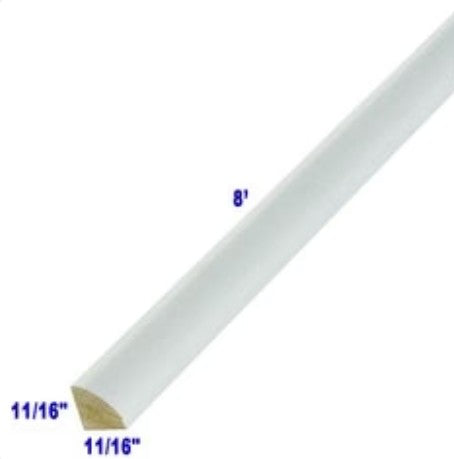 Quarter Round Moulding 11/16"x 11/16"x 8'