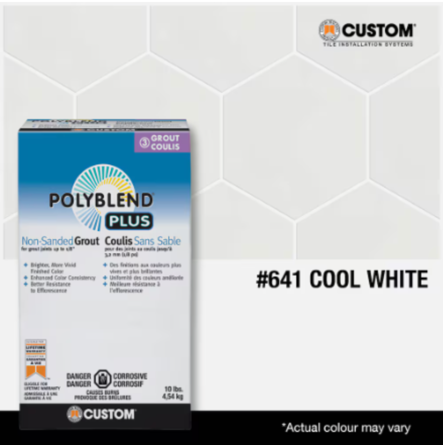 #641 Cool White Sanded Tile Grout PLUS – 25LB