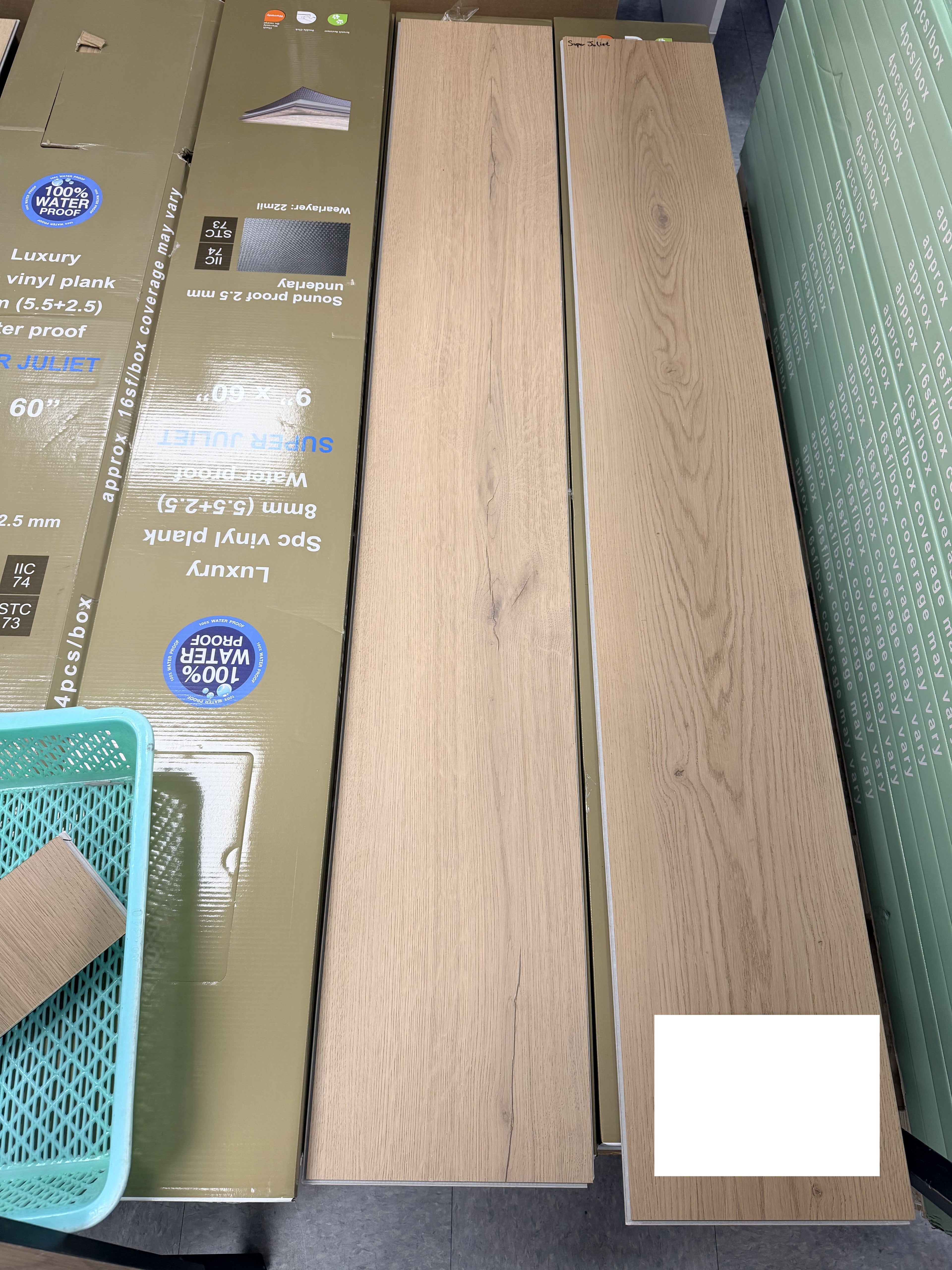 SPC Flooring – 8mm Super Juliet, 60"x9", 4 Planks/Box, Approx. 16 sq.ft/Box, $1.59/sq.ft