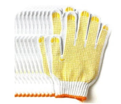 PVC Point Bead Gloves White 12pairs/bag