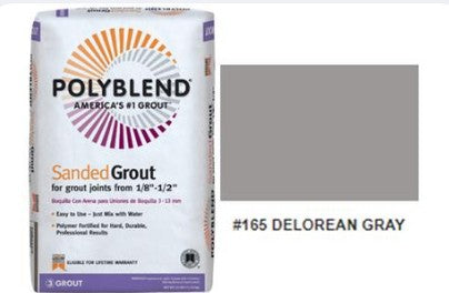 #165 Delorean Gray – Sanded Tile Grout PLUS  25LB image 0