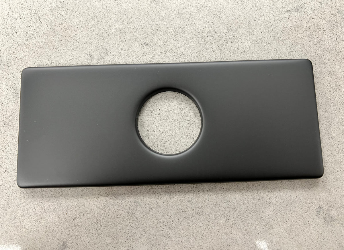 Black Bathroom Faucet Cover Plate – 6" Matte Finish image 0