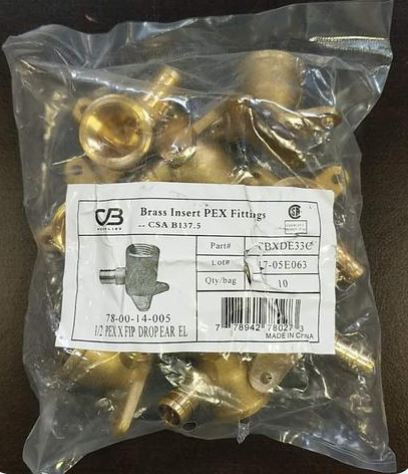 PEX Crimp × Female Drop Ear Elbow – 1/2" | 10pcs/Bag (Model: 62501Q C) image 2